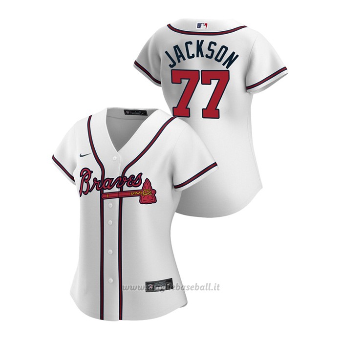 Maglia Baseball Donna Atlanta Braves Luke Jackson 2020 Replica Primera Bianco